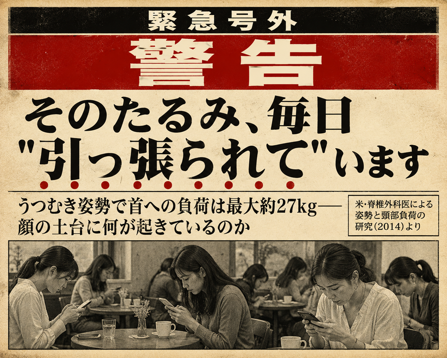 警告 そのたるみ、毎日引っ張られています