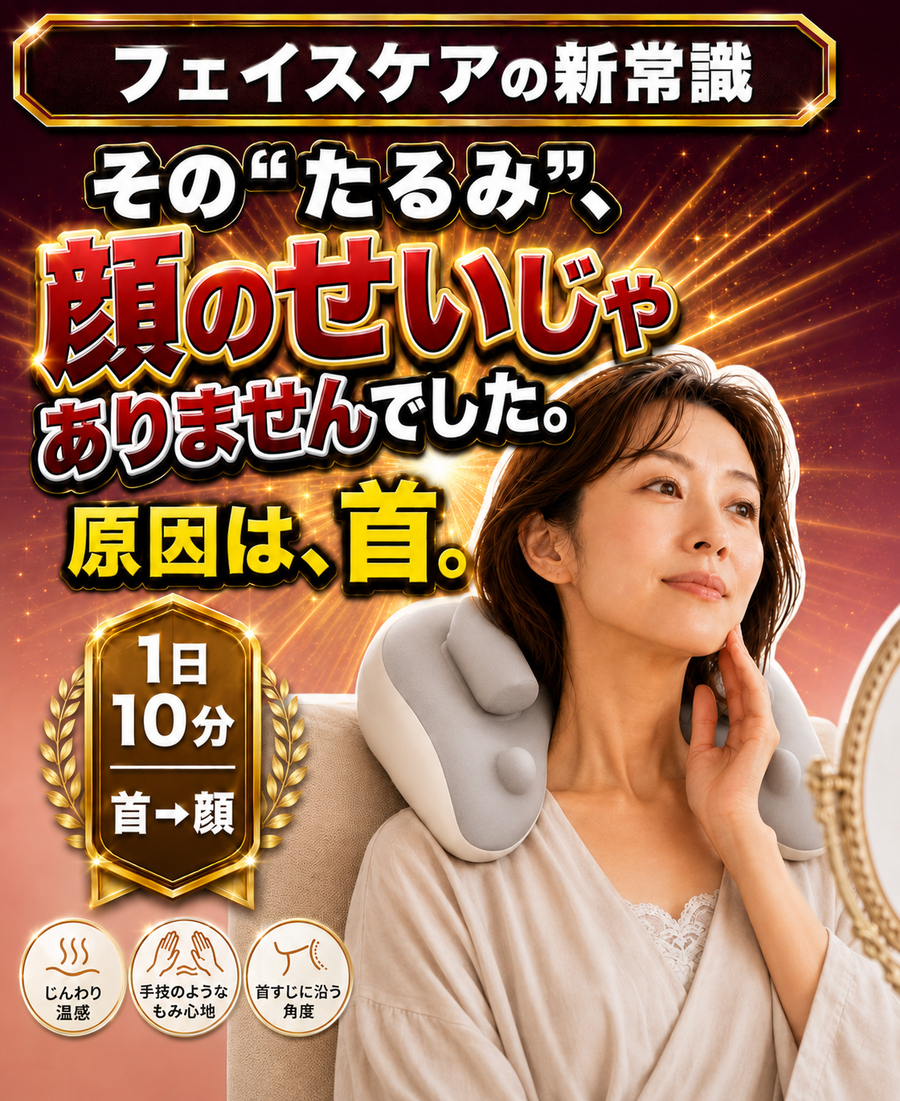 その「たるみ」、顔のせいじゃありませんでした。原因は、首。